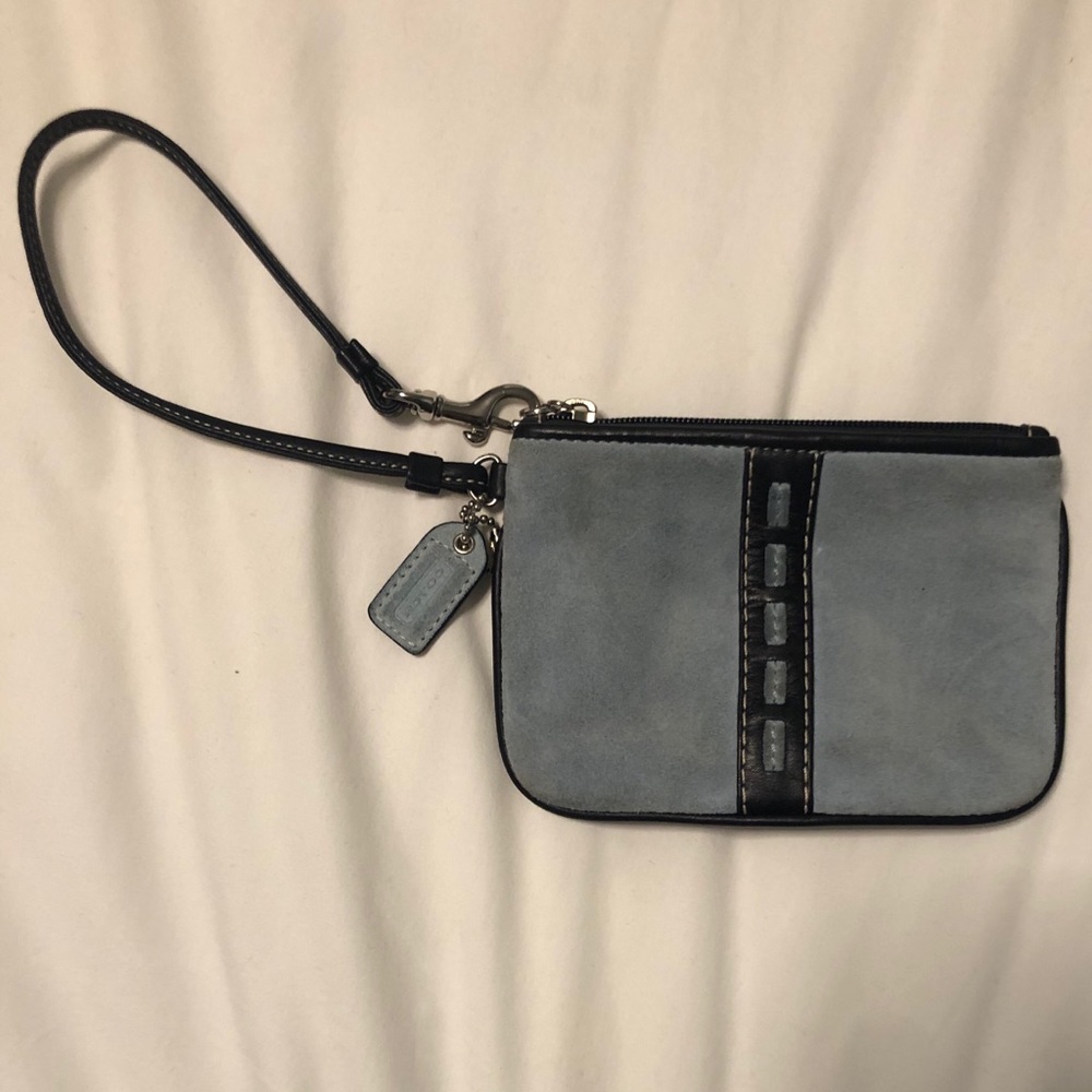 Light blue coach wristlet